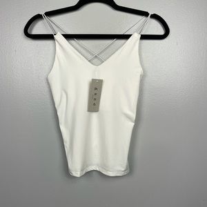 Crop cami Top solid color white size S.